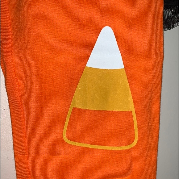 Cat & Jack 'Boo' Peplum Top & Candy Corn Leggings Halloween Set - Picture 7 of 12